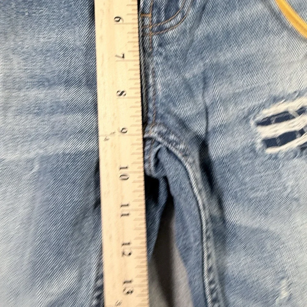 Cabbeen Distressed Jeans 28x27 Blue Denim Y2K Grunge Streetwear Taper FZT 81006